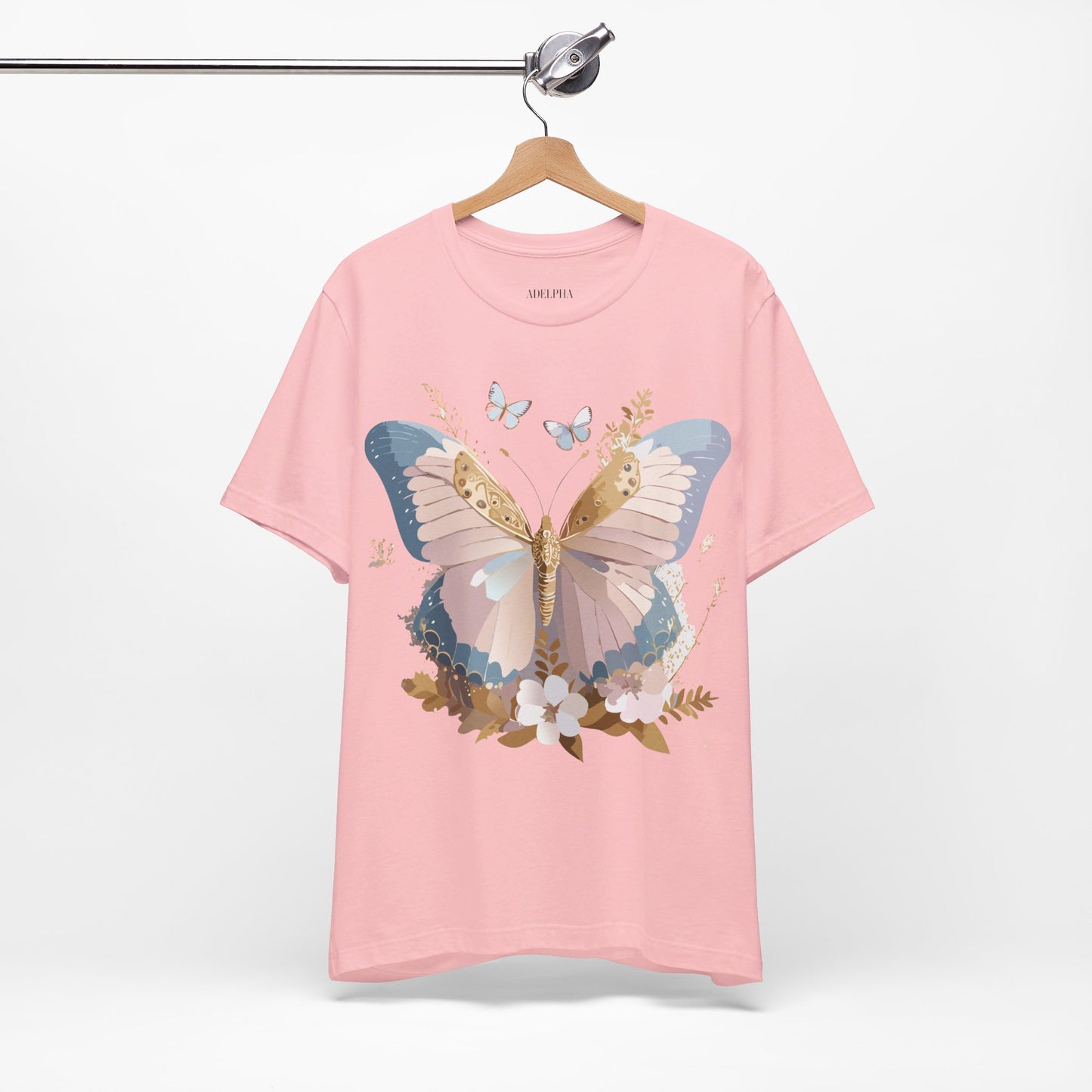 T-shirt en coton naturel avec papillon