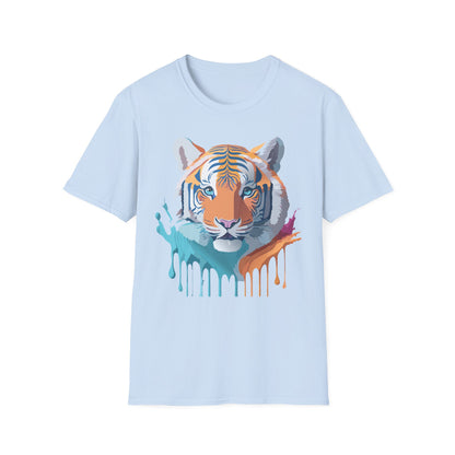 Tiger Print Shirt Unisex Softstyle Tee 100 Percent Ring Spun Cotton
