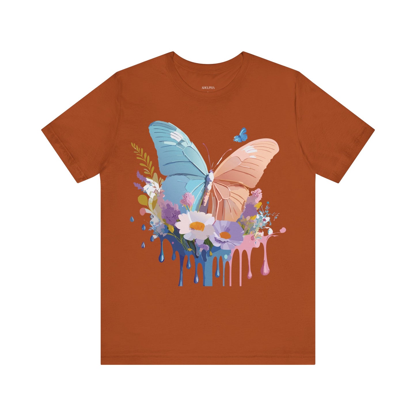 Natural Cotton Tee Shirt with Butterfly