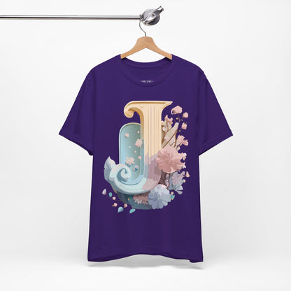 Natural Cotton Tee Shirt - Letters Collection - J Printify