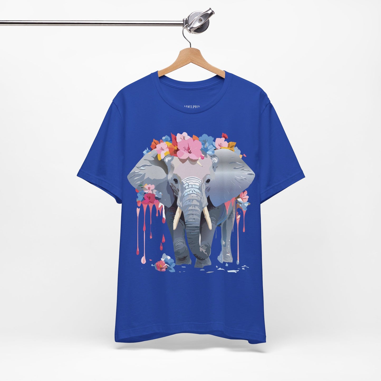 T-shirt en coton naturel avec motif éléphant