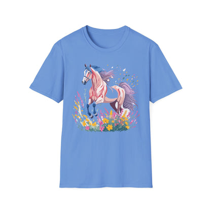Horse Shirt Unisex Tee Animal Print Gildan Softstyle 64000 Ring Spun Cotton