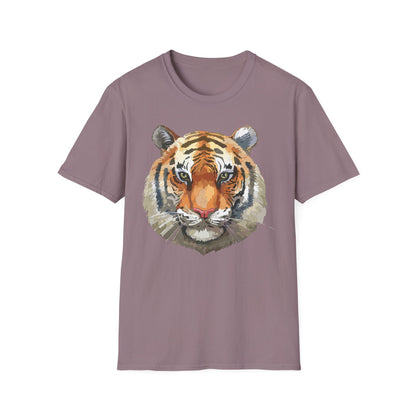Tiger Print Unisex T Shirt Softstyle 64000 Gildan Ring Spun Cotton Tee