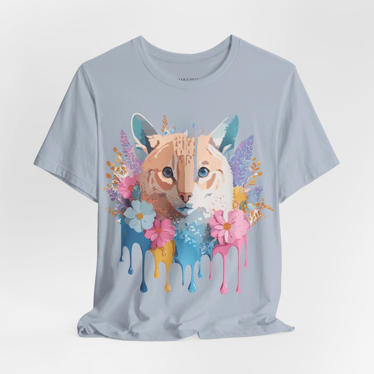 Natural Cotton Tee Shirt with Cat