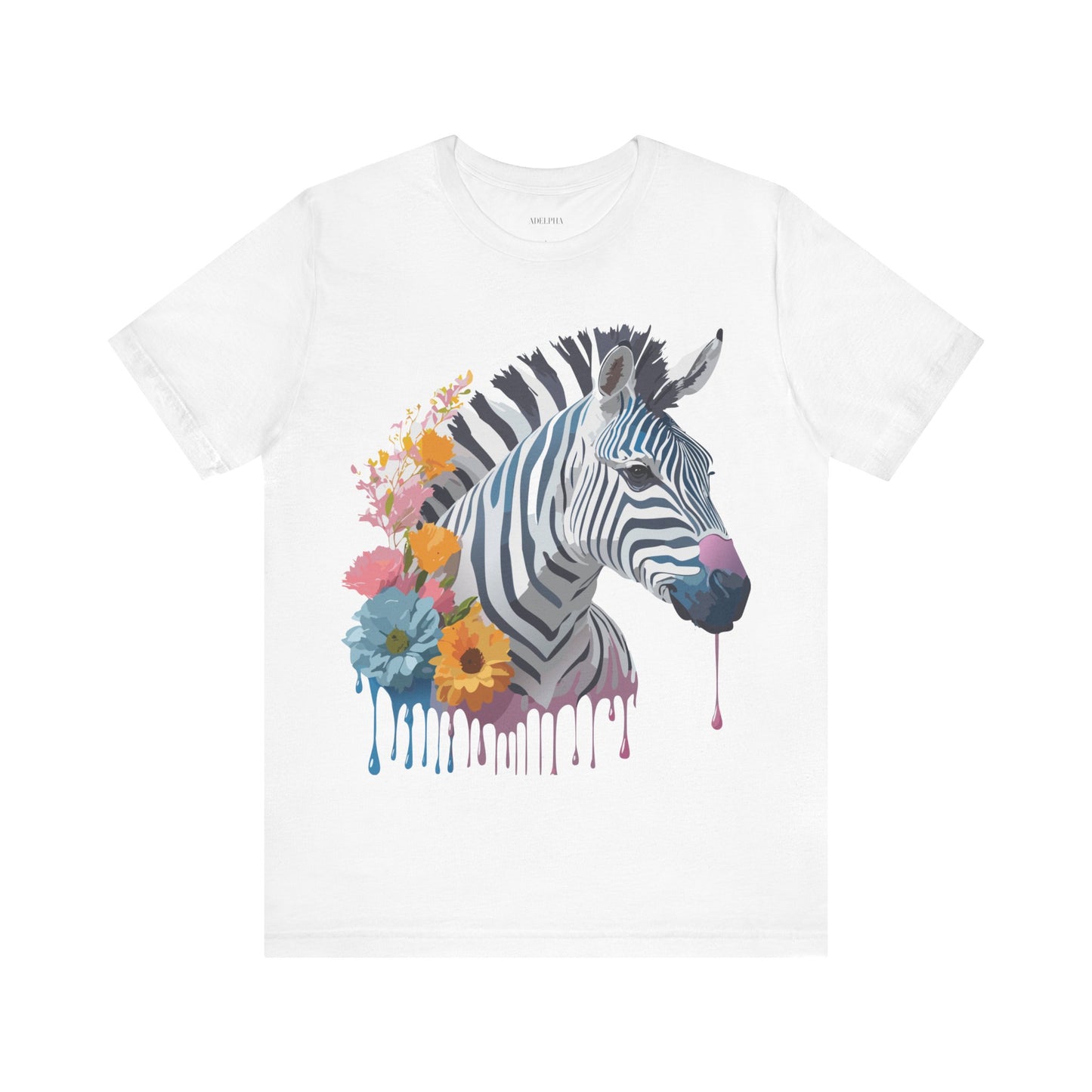 Natural Cotton Tee Shirt with Zebra