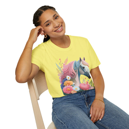 Horse Shirt Unisex Gildan Softstyle 64000 Cotton Tee With Animals