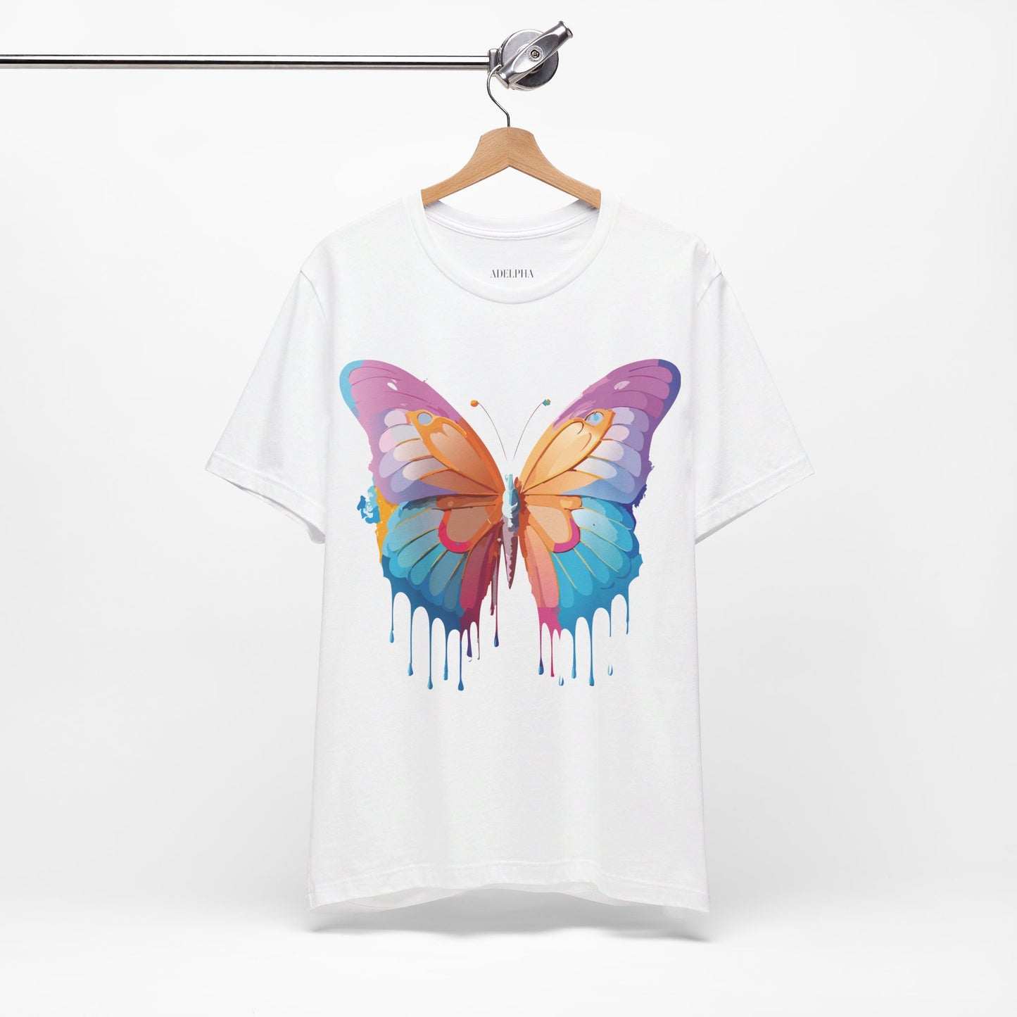 Natural Cotton Tee Shirt with Butterfly