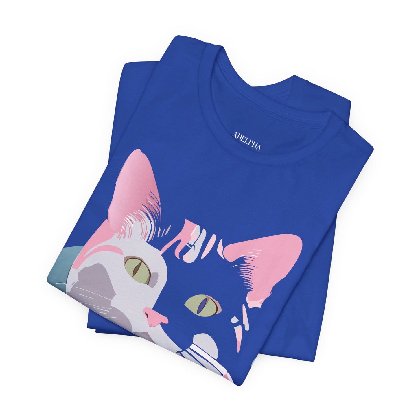 Natural Cotton Tee Shirt with Cat