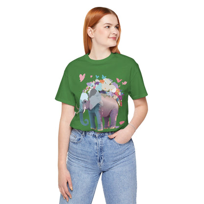Natural Cotton Tee Shirt with Elephant Printify