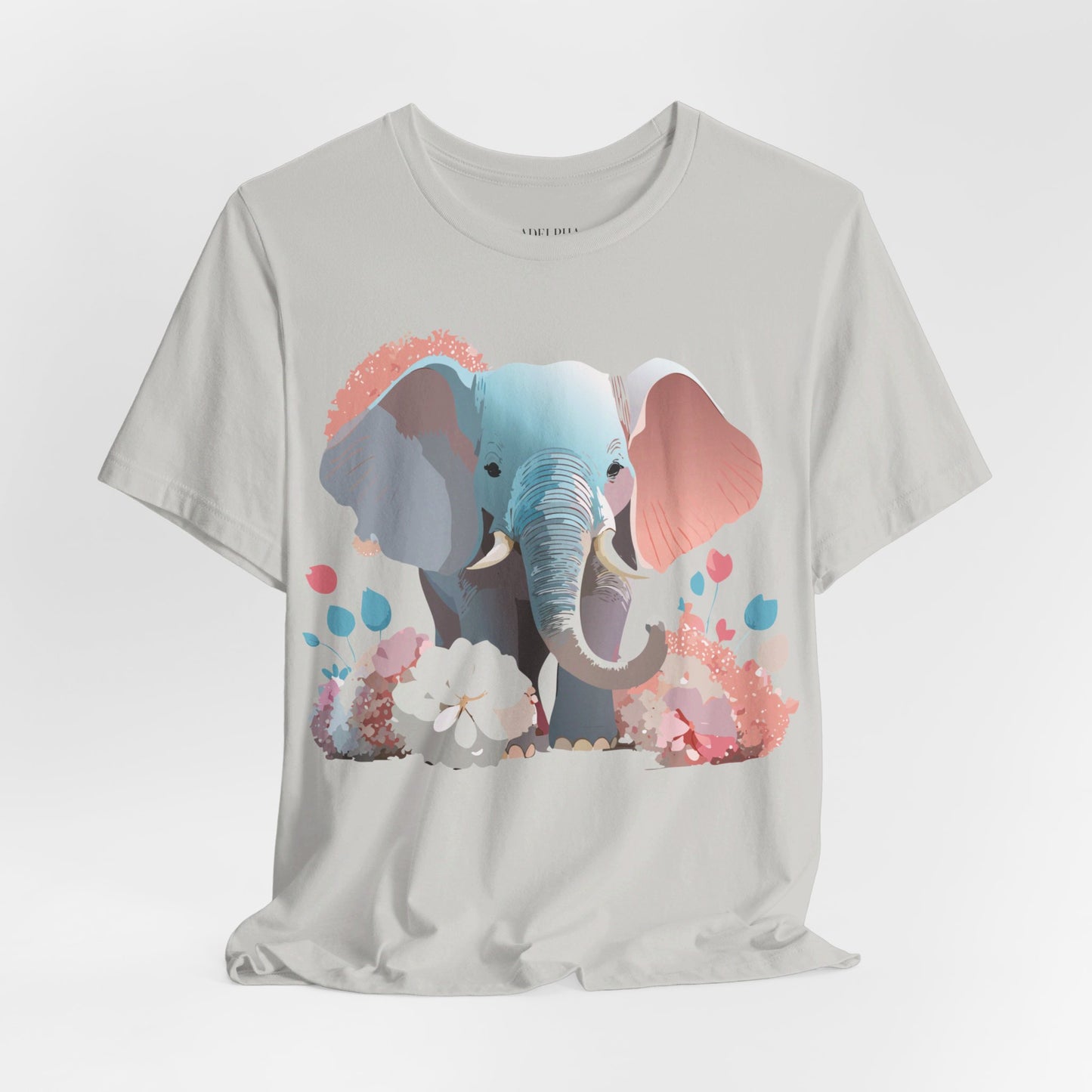 T-shirt en coton naturel avec motif éléphant