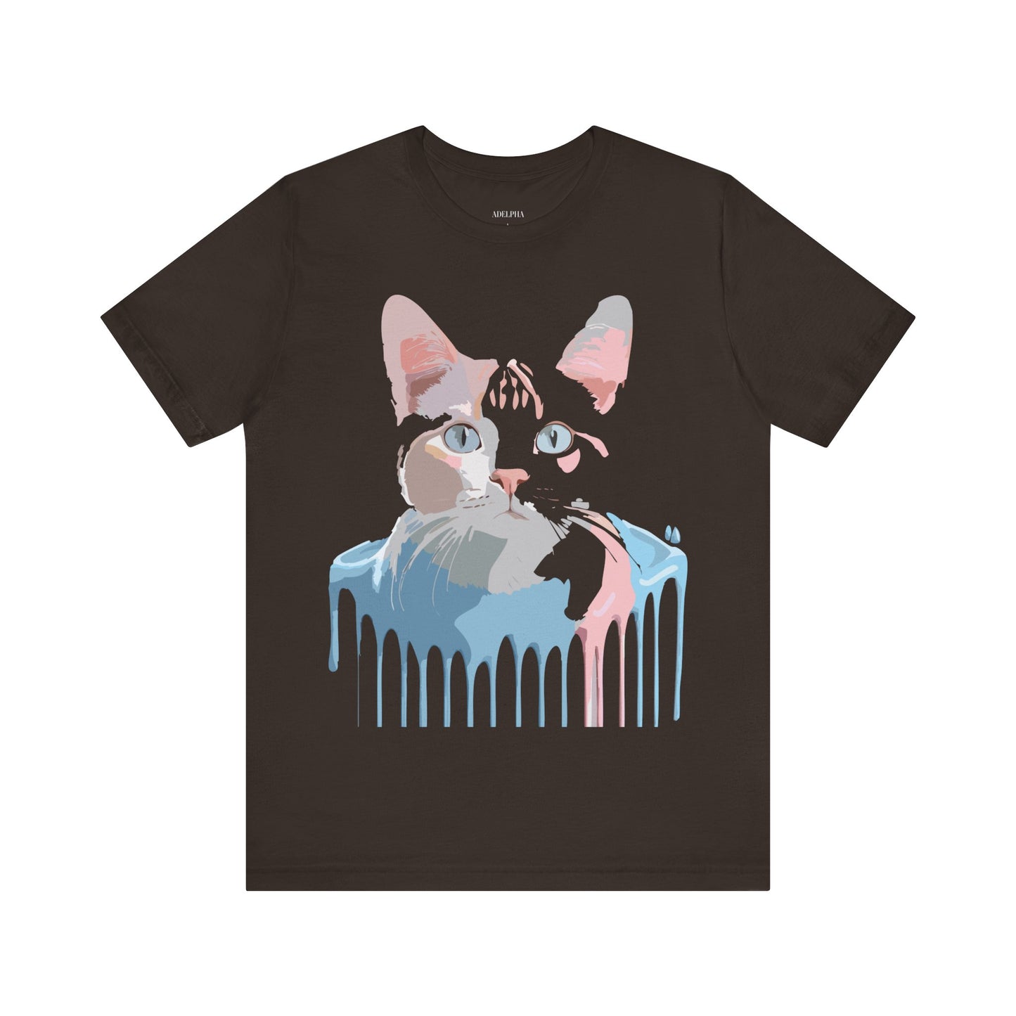 Natural Cotton Tee Shirt with Cat