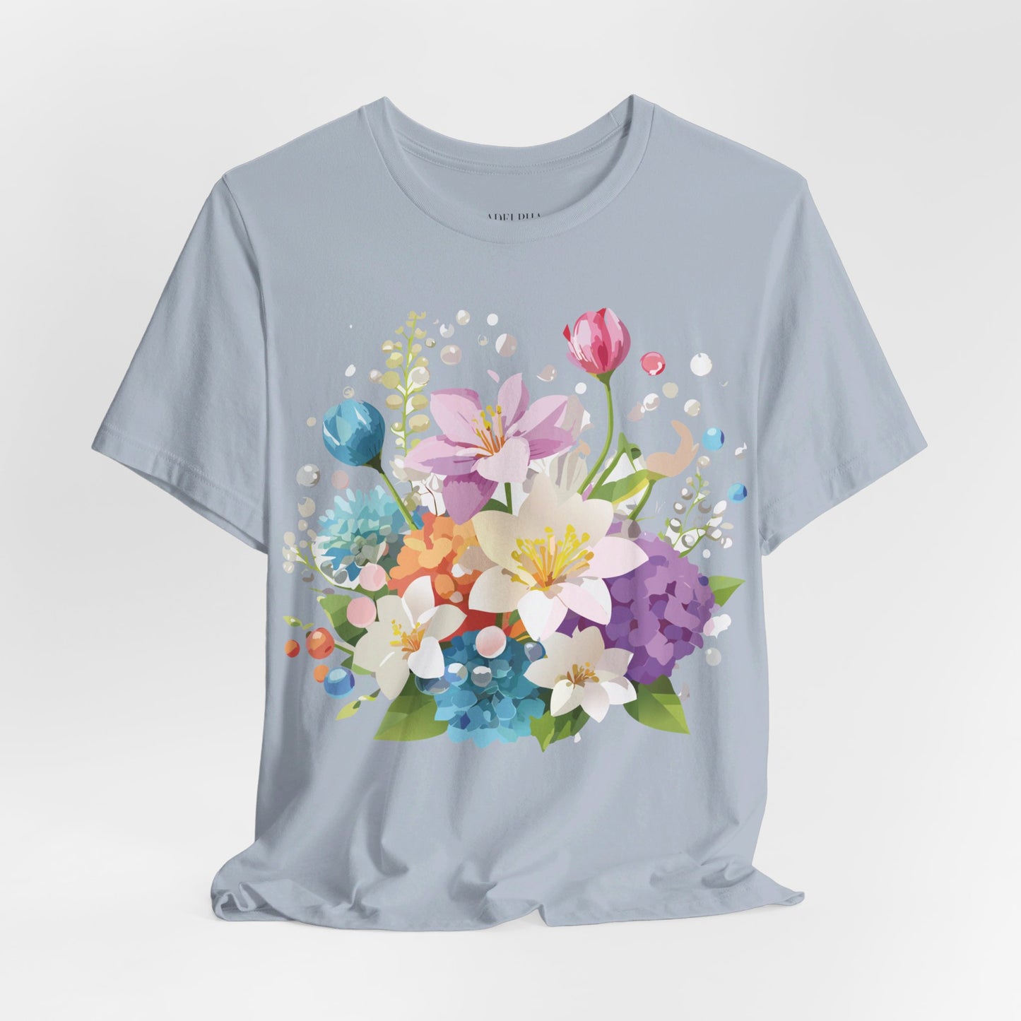 T-Shirt aus natürlicher Baumwolle mit Blumen