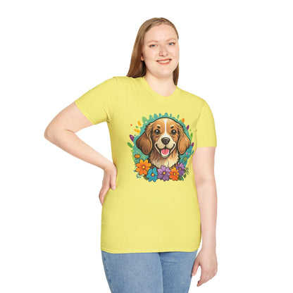 Dog Lover Unisex Animal Print T Shirt Cotton Tee Gildan Softstyle 64000