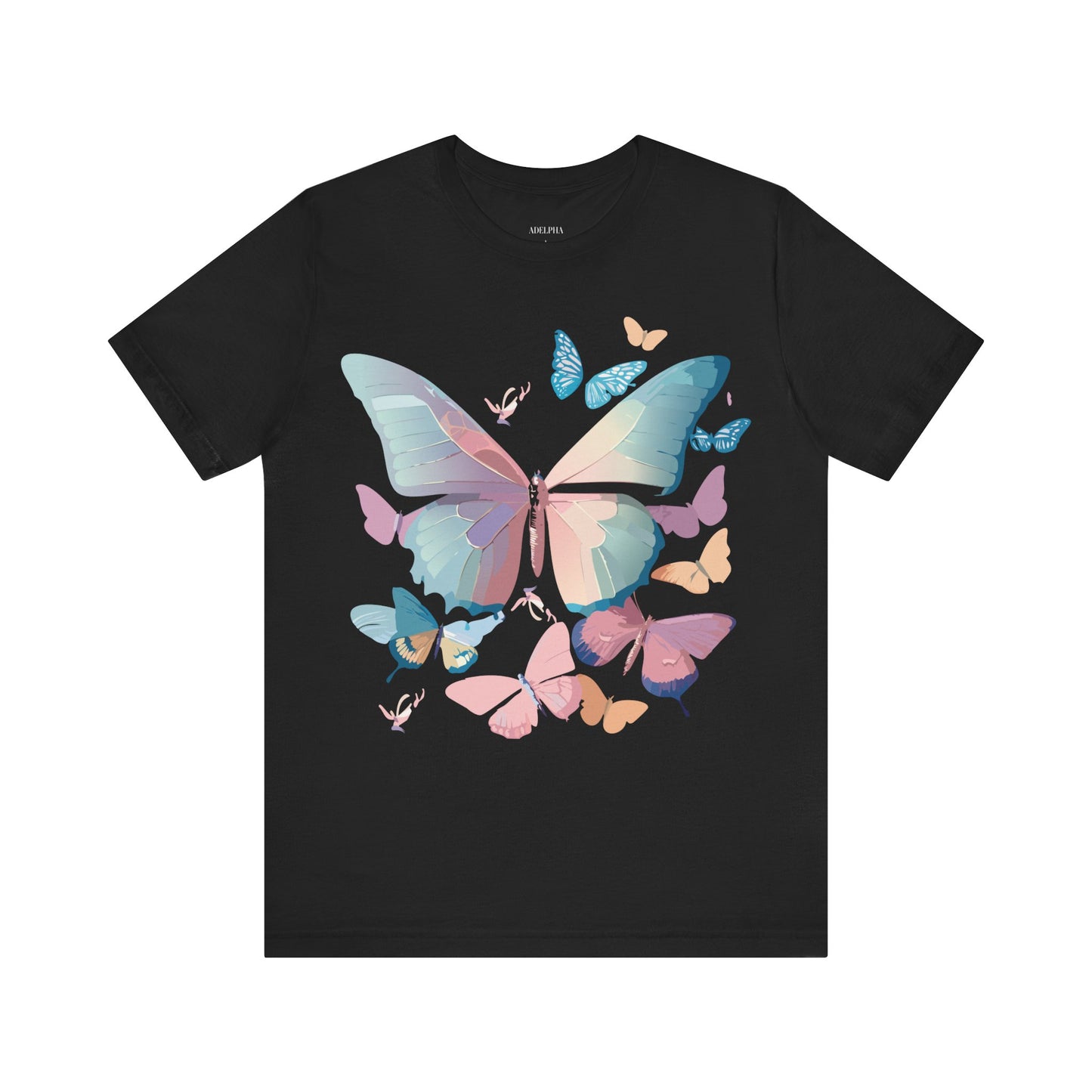 Natural Cotton Tee Shirt with Butterfly