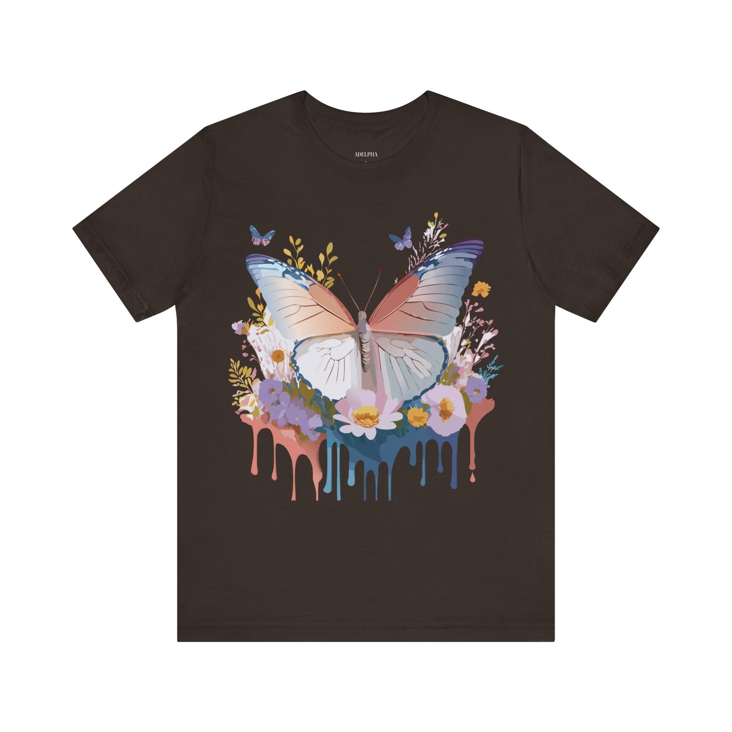 Natural Cotton Tee Shirt with Butterfly