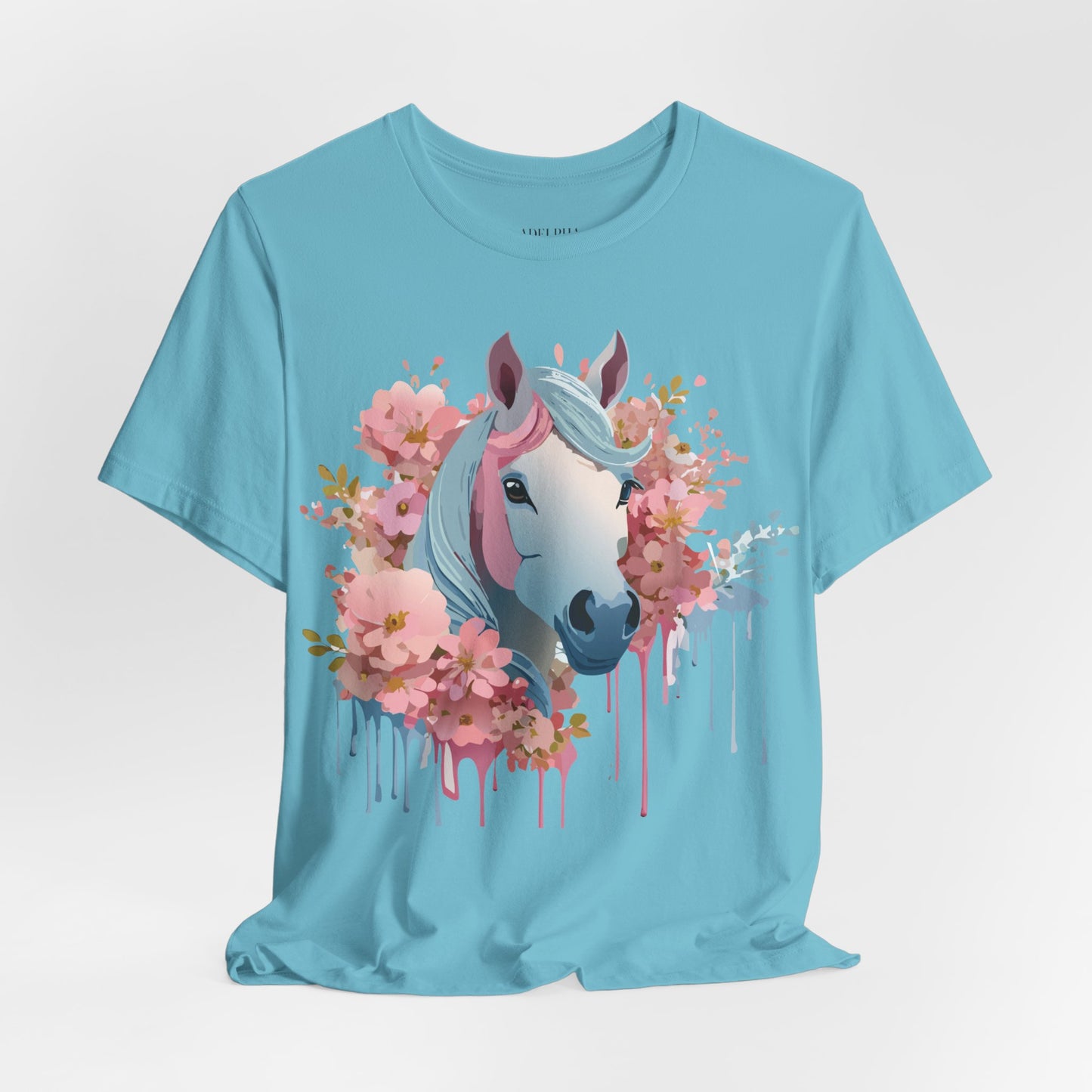 Natural Cotton Tee Shirt with Horse