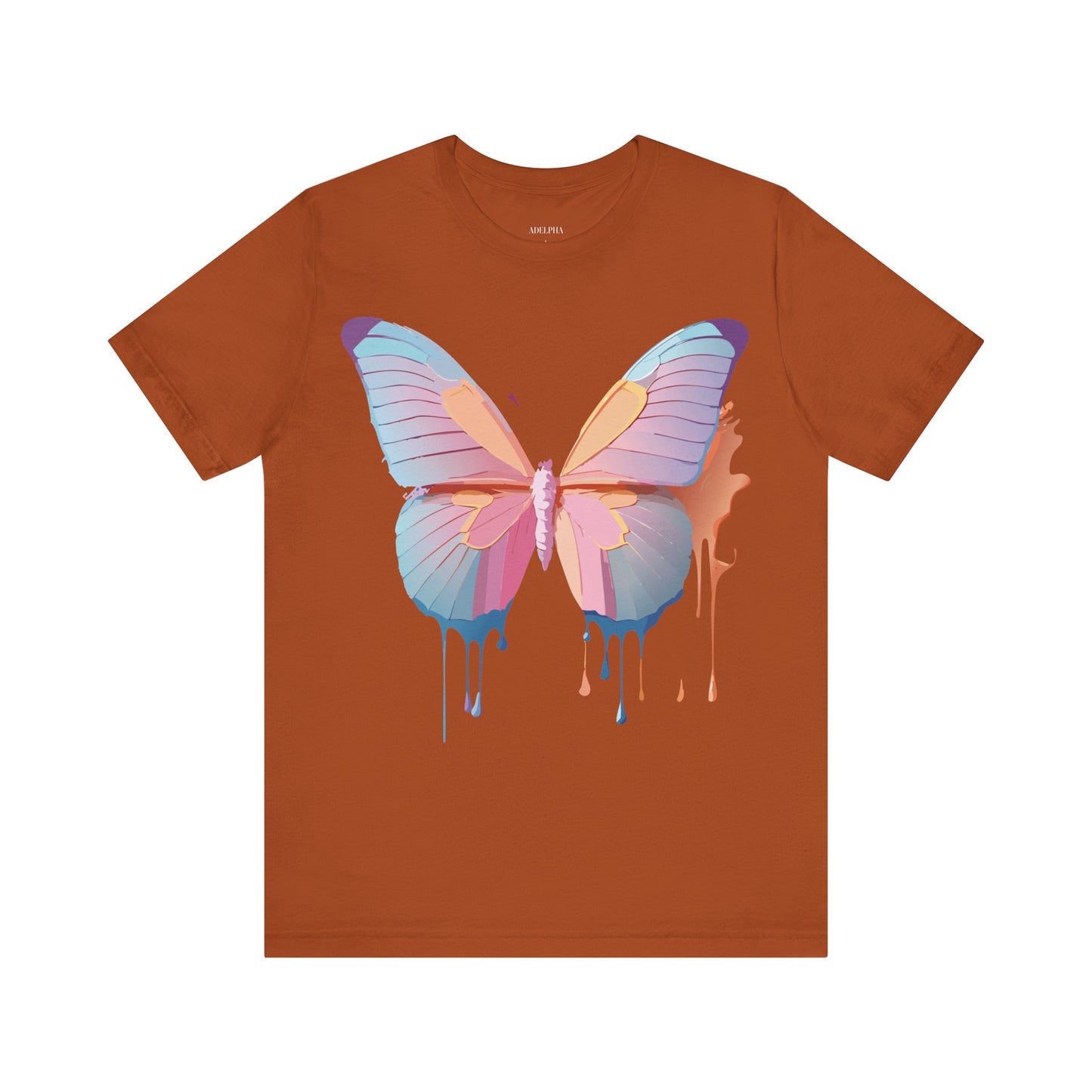 Natural Cotton Tee Shirt with Butterfly