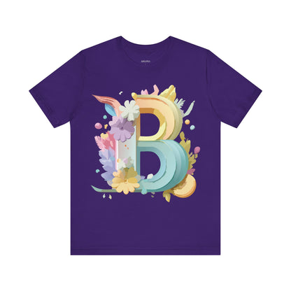 Natural Cotton Tee Shirt - Letters Collection - B Printify