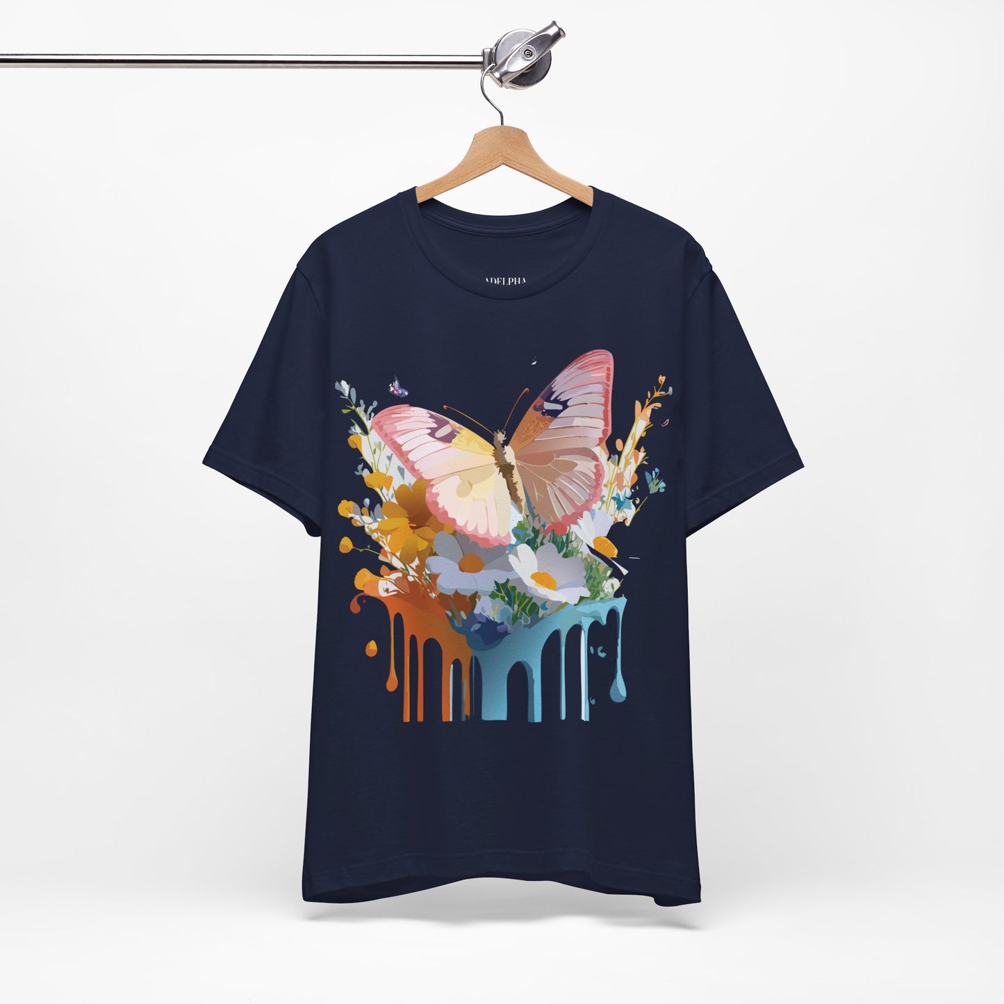 T-shirt en coton naturel avec papillon