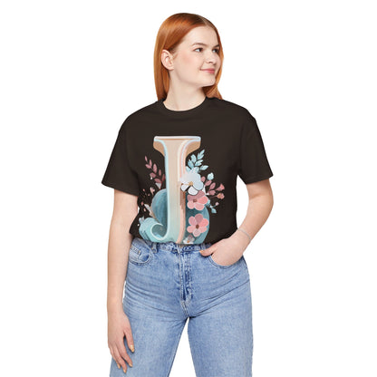Natural Cotton Tee Shirt - Letters Collection - J Printify