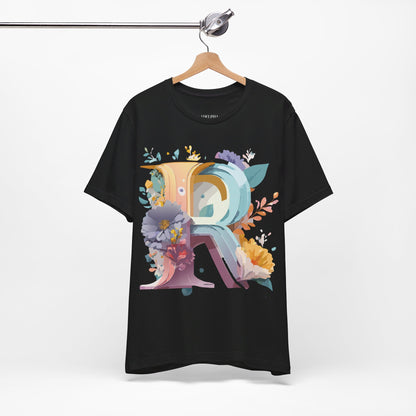 Natural Cotton Tee Shirt - Letters Collection - R Printify