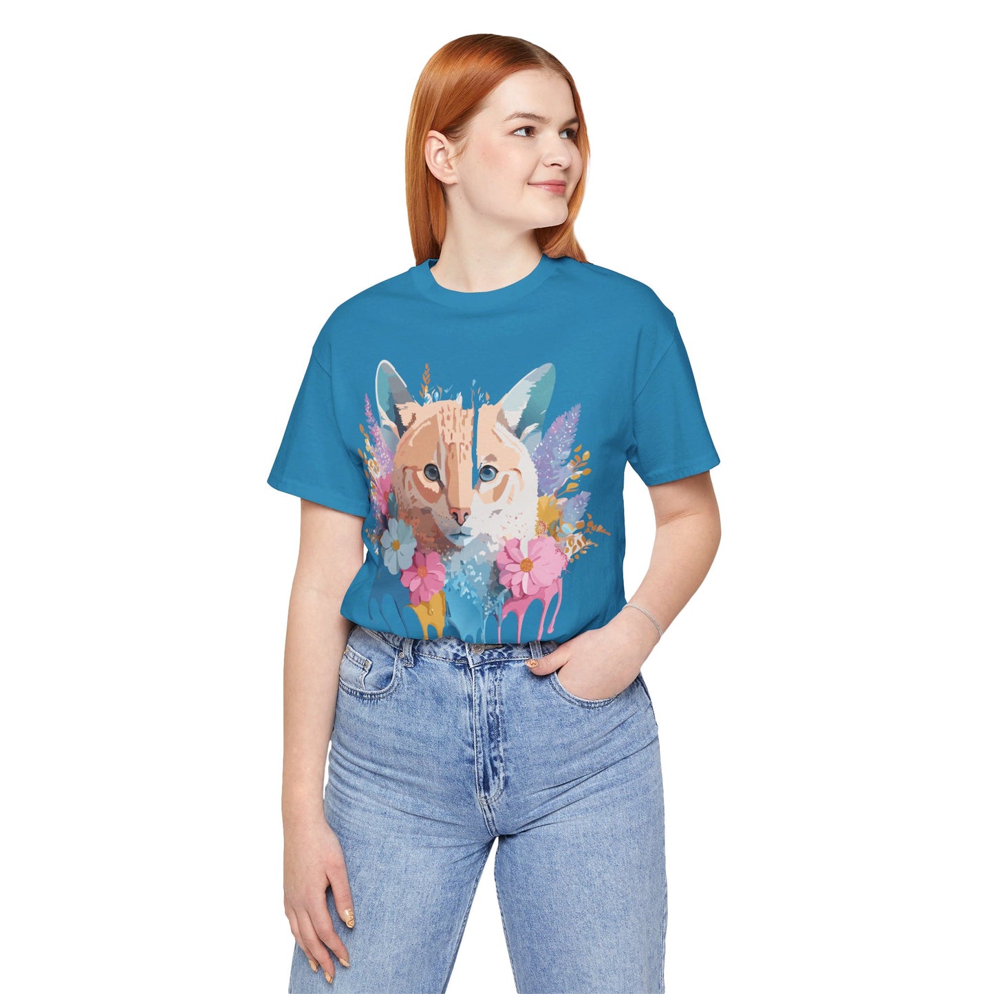 T-shirt en coton naturel avec chat