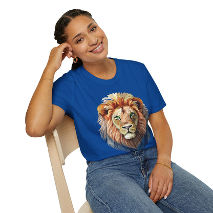 Lion Floral Tee Unisex Gildan Softstyle 64000 Cotton Short Sleeve Shirt