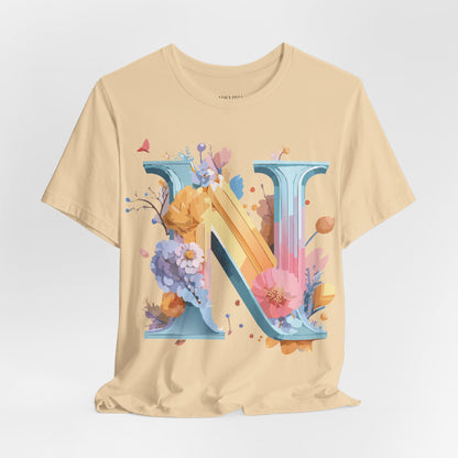 Natural Cotton Tee Shirt - Letters Collection - N Printify