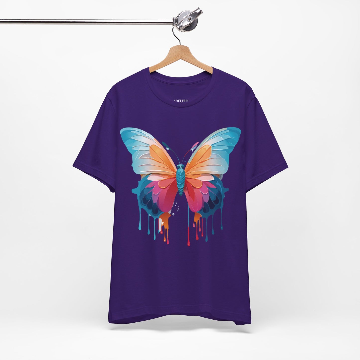 Natural Cotton Tee Shirt with Butterfly