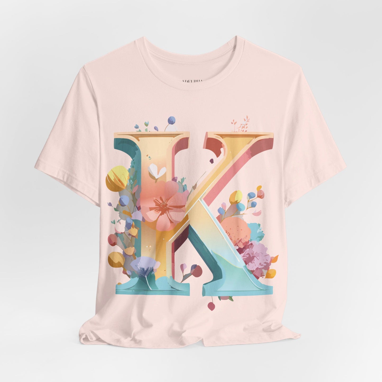 Natural Cotton Tee Shirt - Letters Collection - K