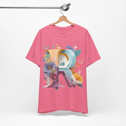 Natural Cotton Tee Shirt - Letters Collection - R Printify