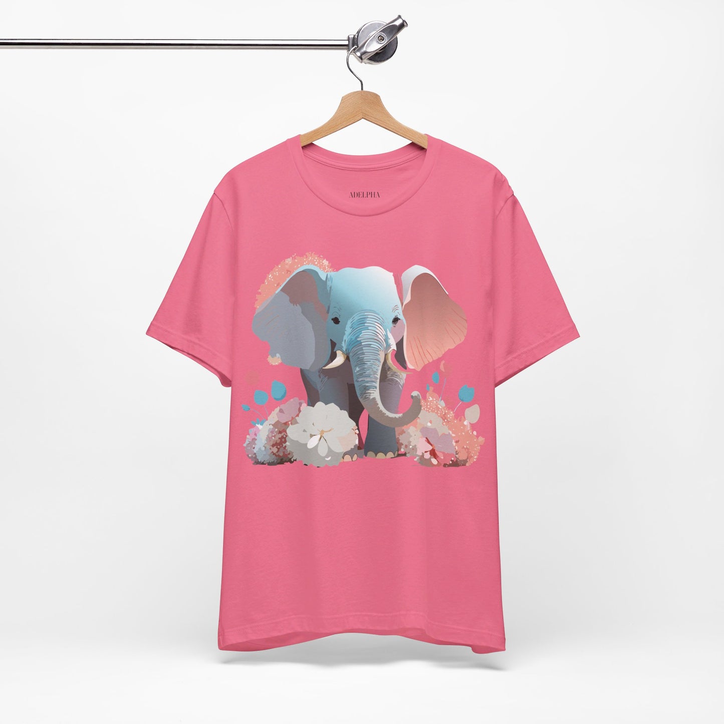 T-shirt en coton naturel avec motif éléphant