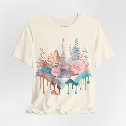 Natural Cotton Tee Shirt - Beautiful Places Collection - Paris Printify