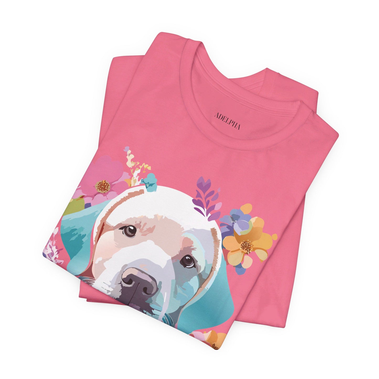 Natural Cotton Tee Shirt with Dog