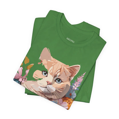 Natural Cotton Tee Shirt with Cat Printify