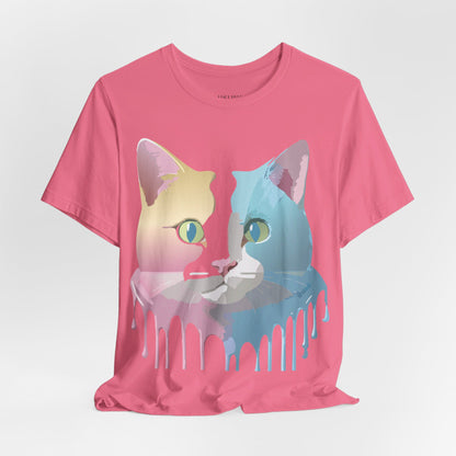 Natural Cotton Tee Shirt with Cat Printify