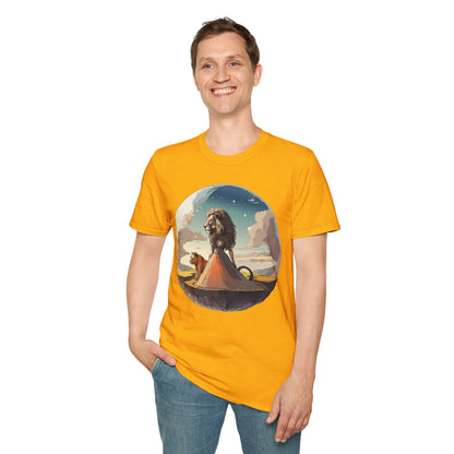 Lion Graphic T Shirt Unisex Softstyle 64000 Gildan 100 Percent Cotton Tee