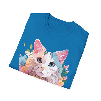 Cat Shirt Unisex Softstyle Tee 100 Percent Ring Spun Cotton Kitten Tee
