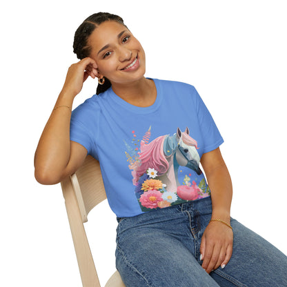 Horse Shirt Unisex Gildan Softstyle 64000 Cotton Tee With Animals