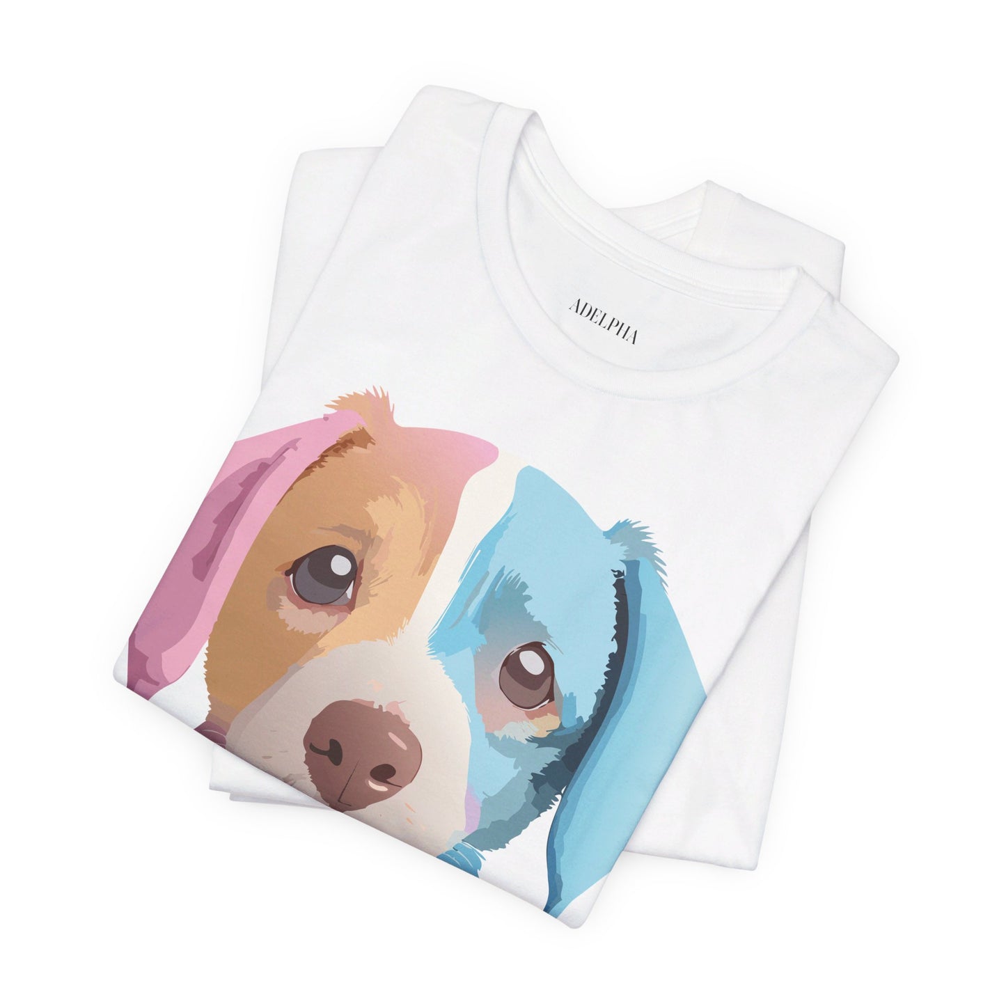 Natural Cotton Tee Shirt with Dog