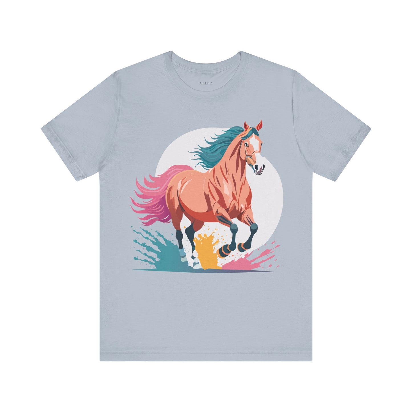 Natural Cotton Tee Shirt with Horse