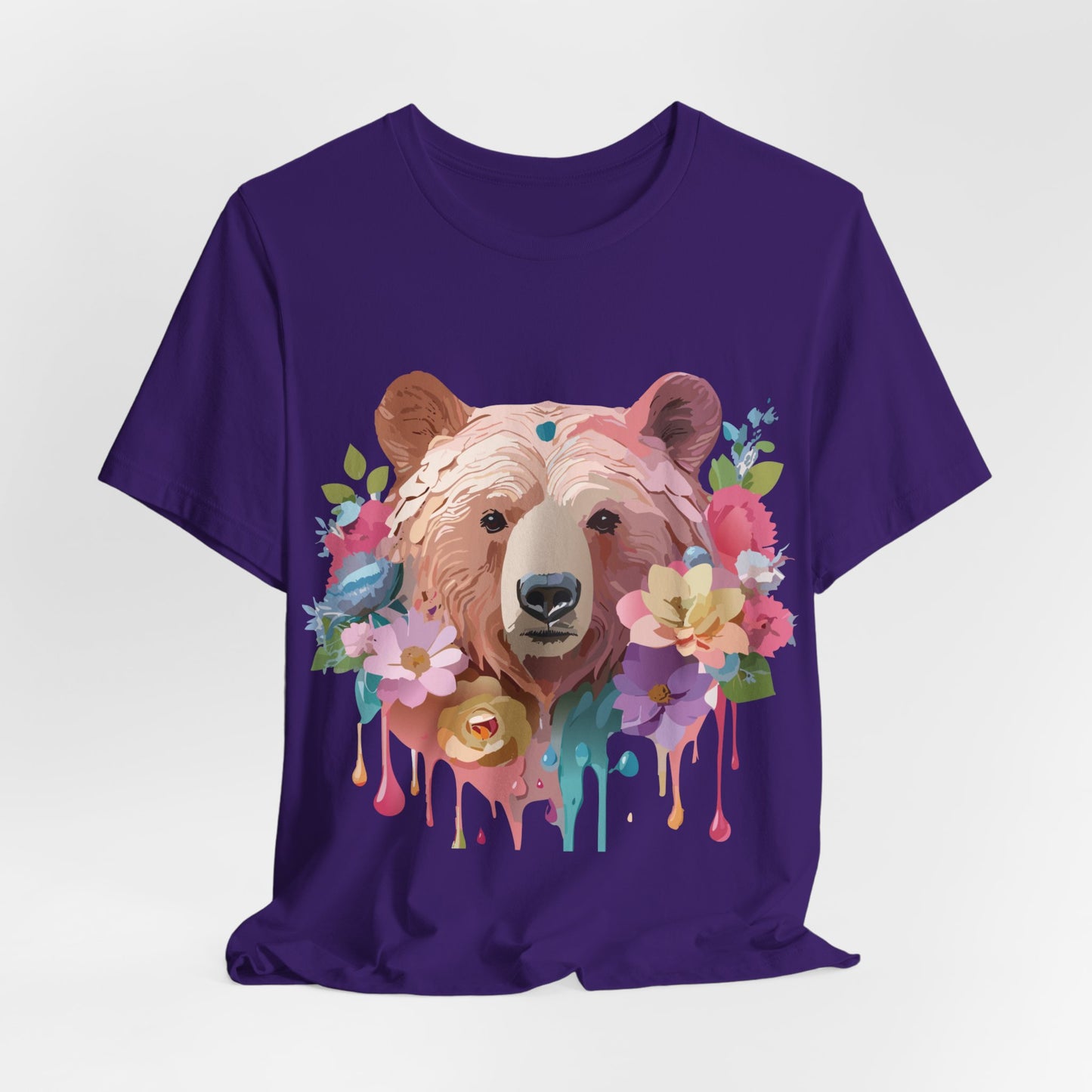 Natural Cotton Tee Shirt with Bear