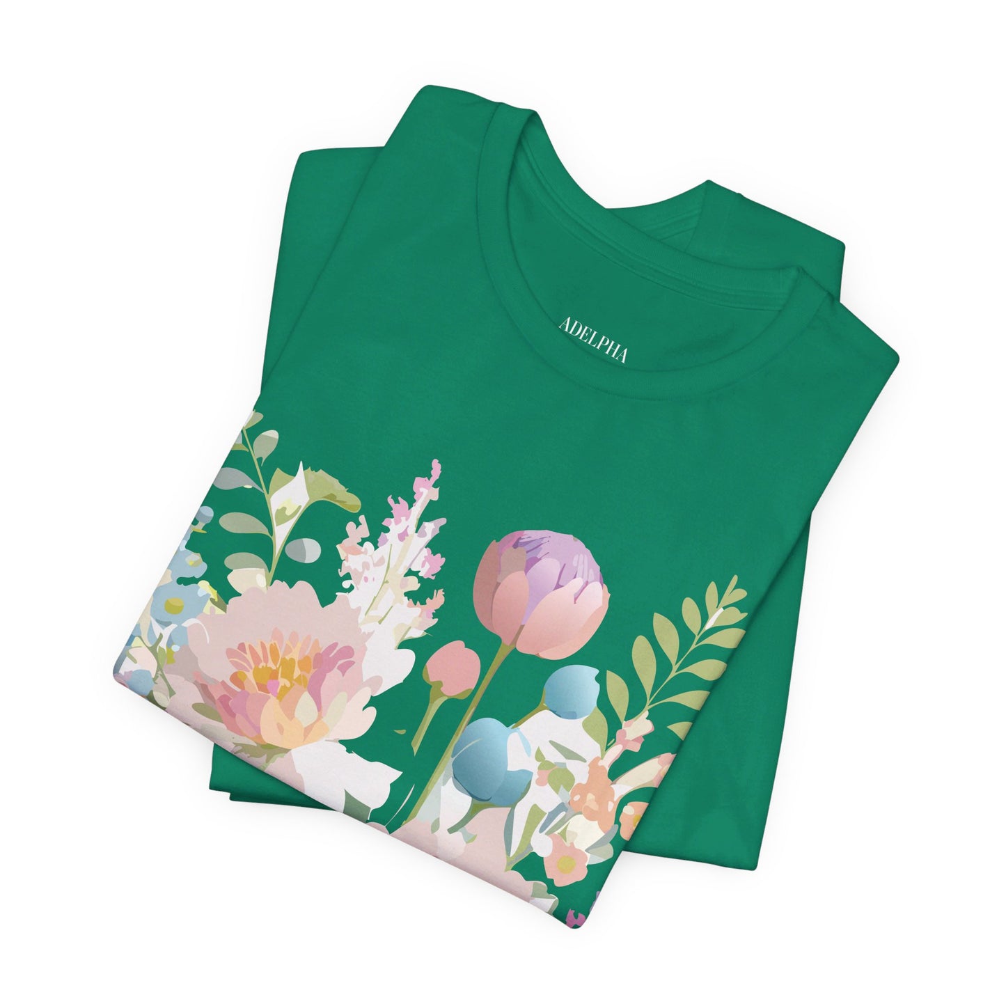 T-Shirt aus natürlicher Baumwolle mit Blumen