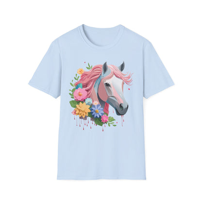 Unisex Horse Shirt Softstyle Cotton Tee With Animal Print Design