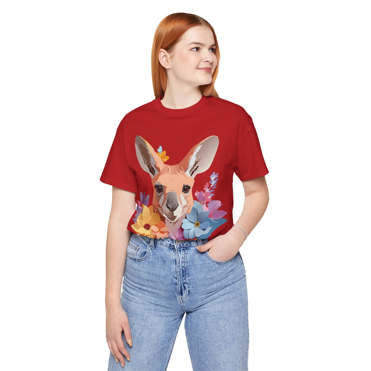 Natural Cotton Tee Shirt with Kangaroo