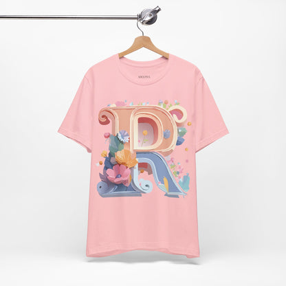 Natural Cotton Tee Shirt - Letters Collection - R Printify