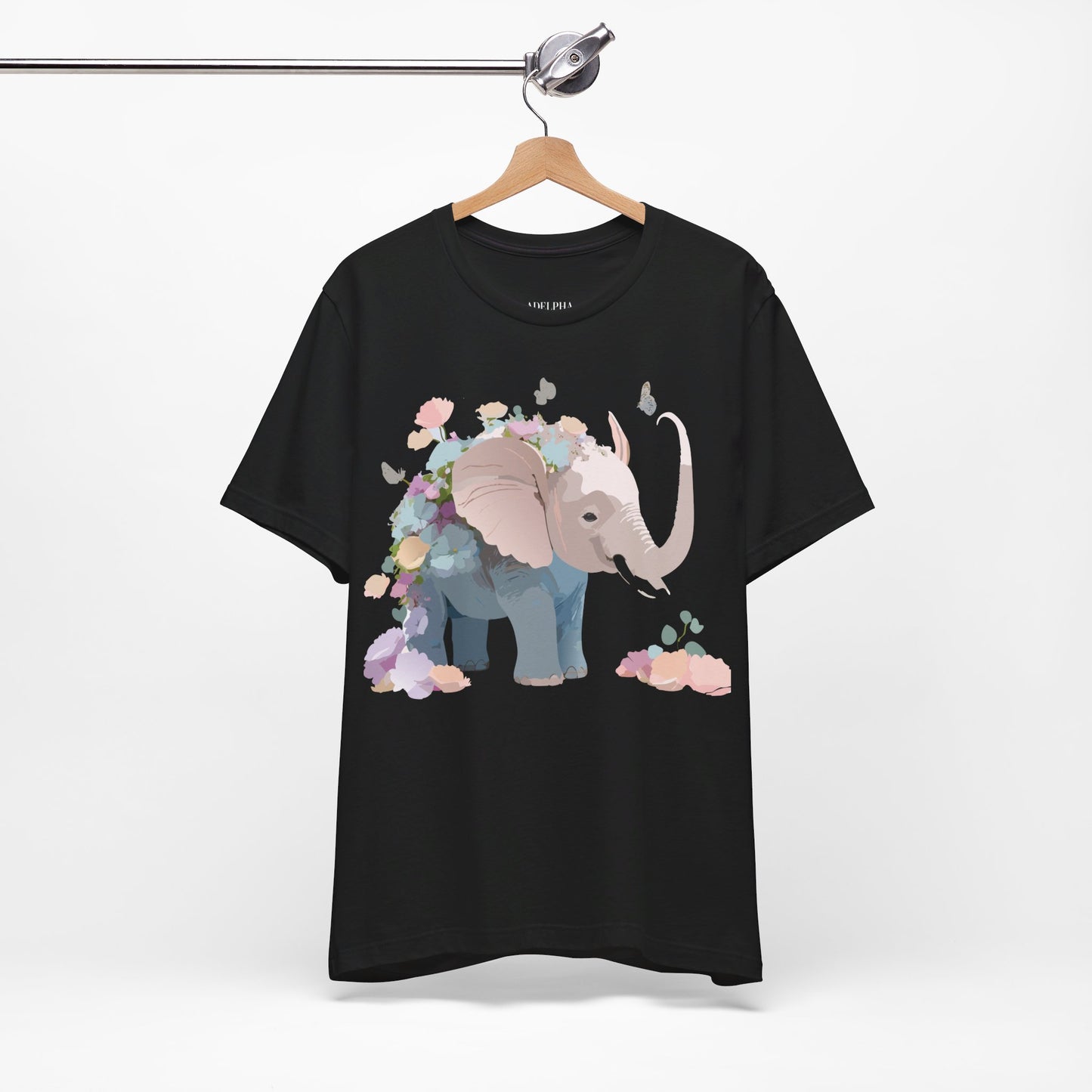 T-shirt en coton naturel avec motif éléphant