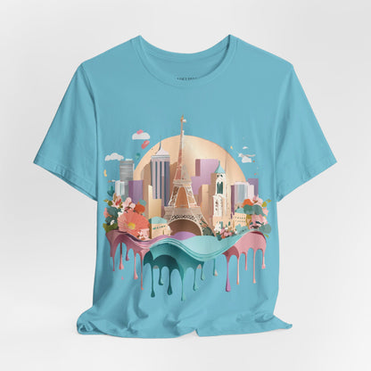 Natural Cotton Tee Shirt - Beautiful Places Collection - Paris Printify