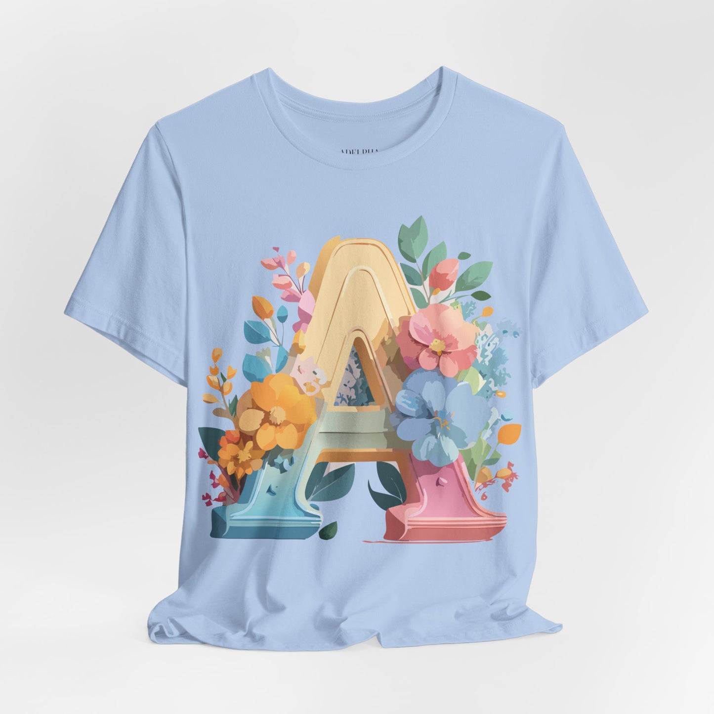 Natural Cotton Tee Shirt - Letters Collection - A