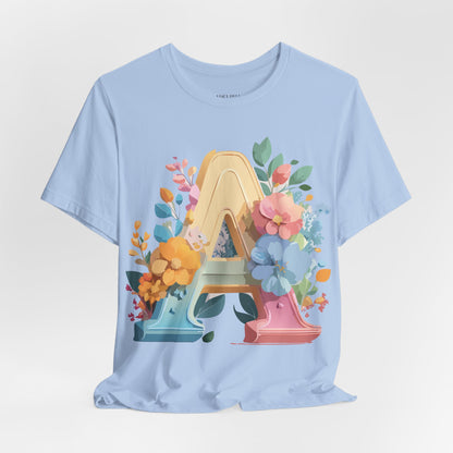 Natural Cotton Tee Shirt - Letters Collection - A Printify